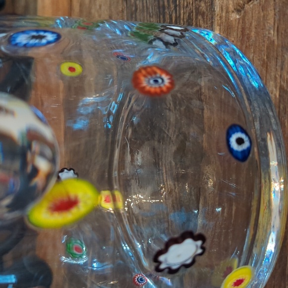 Vintage Murano Glass Leonardo Millifiore Flower Pitcher and Two Blue Glasses - Picture 12 of 12